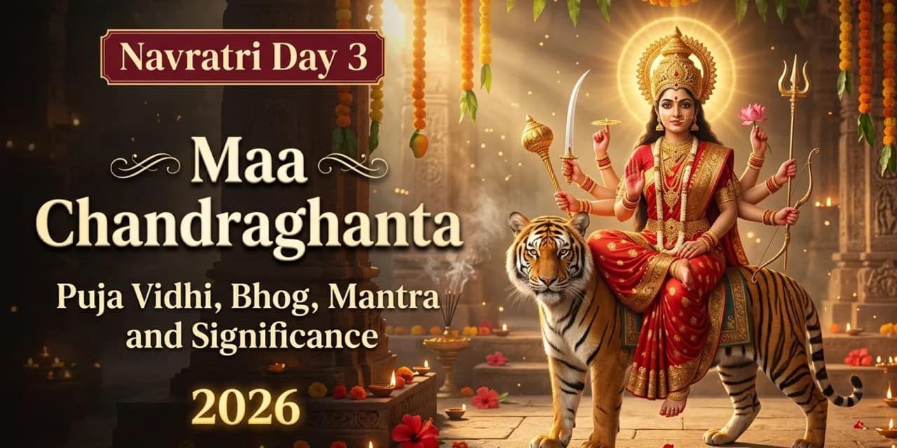 Maa Chandraghanta: Navratri Day 3, Puja Vidhi, Bhog, Mantra and Significance (2026)